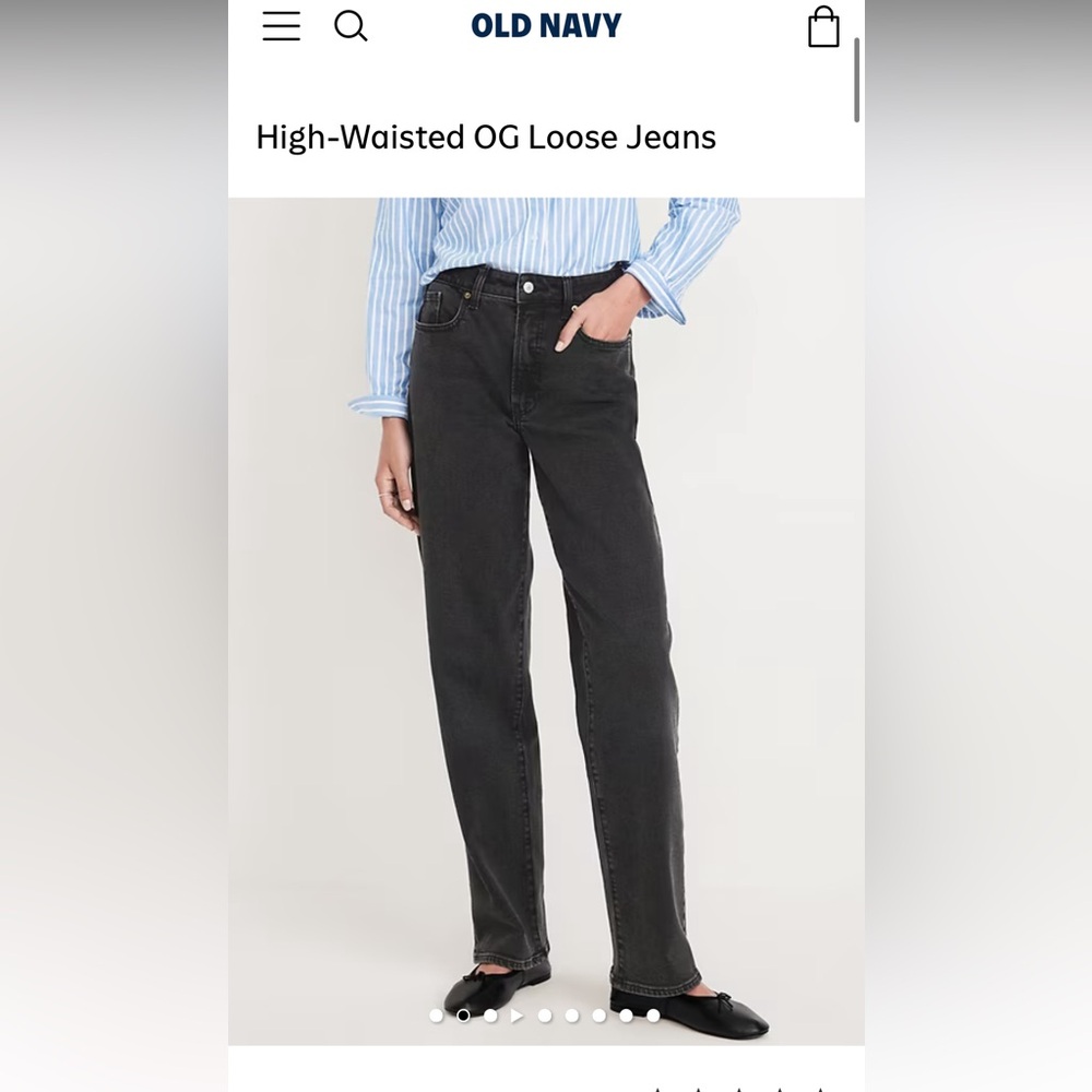 Old navy OG loose high-rise black jeans sz 0
